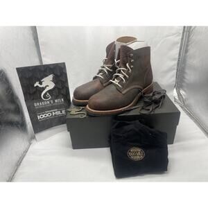 Wolverine x Dragon’s Milk 1000 Mile Leather Hickory Boots Men’s Size 7.5D NEW
